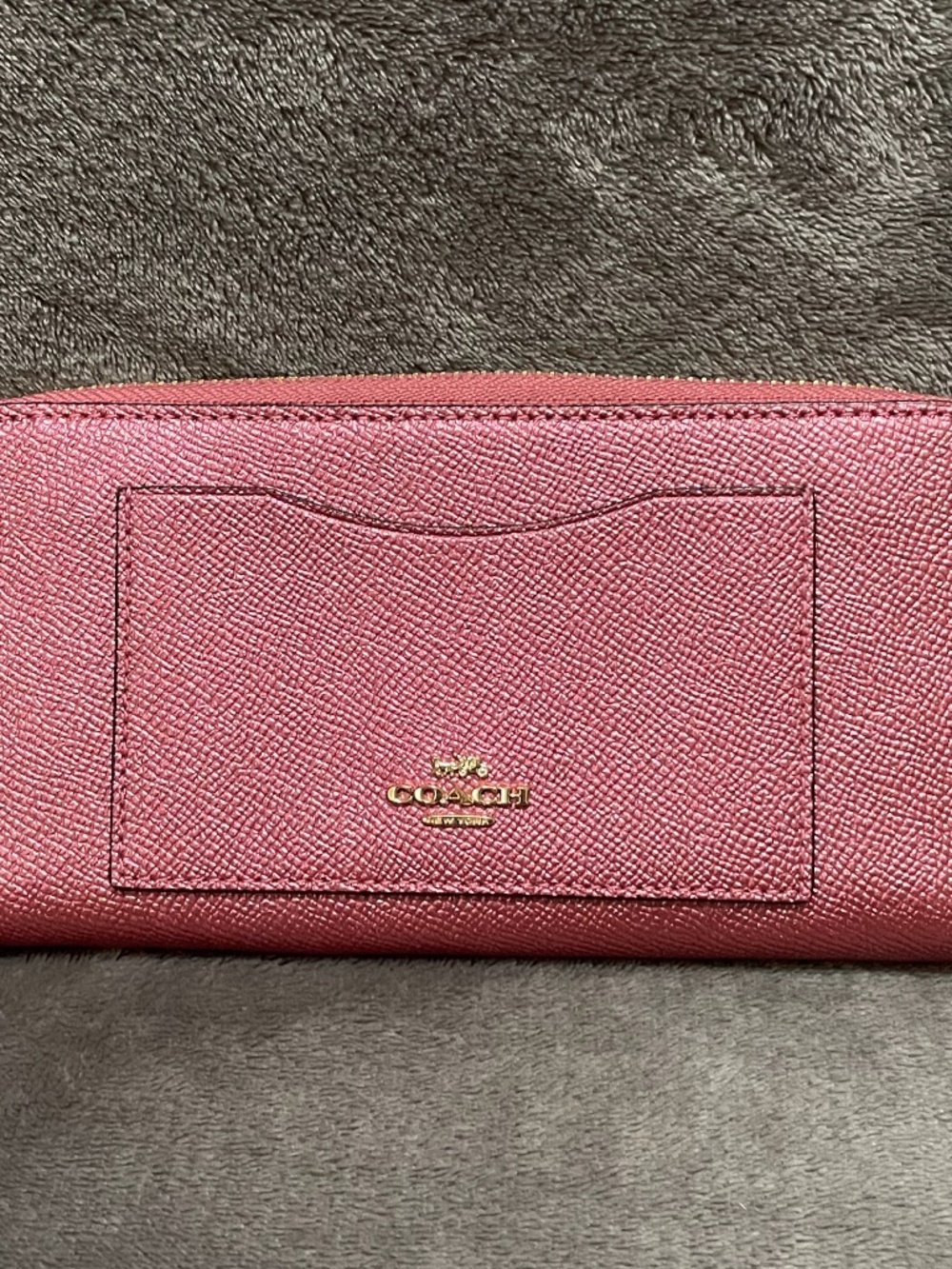 COACH Metallic Pink Accordion Wallet NWOT